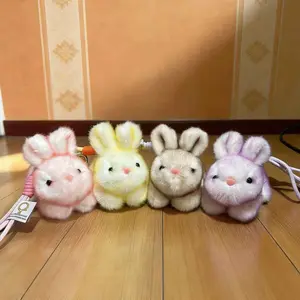 Plush Bunny Keychain, Soft Plush Rabbit Toy, Car Key Ring, Backpack Charm, Girl's Gift, Adorable Stuffed Animal Accessory
