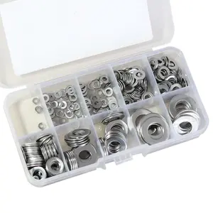 360 count 304 Stainless Steel Flat Washers Kit - 8 Sizes (M2-M10) Metric Spacers, Rustproof Hardware for Automotive/Machinery/Industrial/DIY (360- Assortment Kit)
