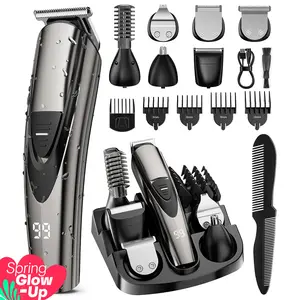 [TikTokShopStockUp]Beard Trimmer for Men SHPAVVER,17-Pc Set Rechargeable Hair Clippers Kit with Safety Lock,Mens Grooming Kit for Hair Beard Body & Nose,Gifts for Men Fathers Day Gift