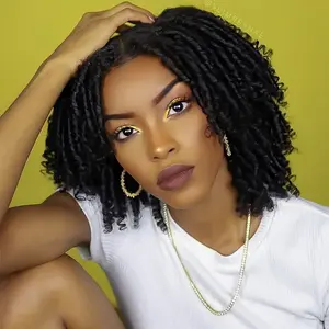 hort Braided Dreadlock Wigs Suitable for Both Men And Women Featuring an Afro Bob Style with Black Crochet Twists These Natural-Looking Synthetic Wigs Are Layered Breathable And Designed with Faux Locs And Braids Perfect for Women
