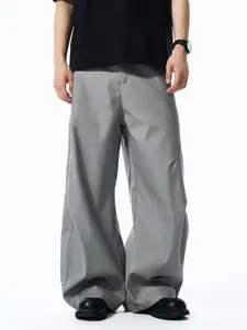 Inflation baggy pants Curved Blade Suit Pants Autumn New American Cleanfit Street Work Casual Trousers Men Menswear Beige, Street Wear, Casual Men's Pants fathers day gift