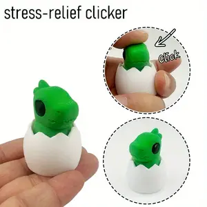 [Retro 3D Clicker Fidget] Retro 3D Dinosaur/Unicorn/Triceratops Clicker Fidget |   Plastic Eggshell Sensory Gadget, No Batteries, Desk Decor, Stress Relief, Collectible Figurine Gift, Birthday Party Favors