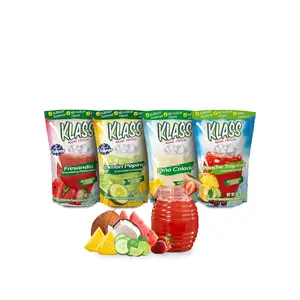 Klass Aguas Frescas | Drink Mix | Variety Pack Of Mixed Flavors | Pina Colada, Cucumber Limeade, Tropical Punch & Strawberry Watermelon | Flavors From Natural Sources, No Artificial Flavors With Vitamin C (Makes 7 to 9 Quarts) 14.1 Oz Family Pack (4-Pack)