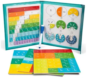 Preschool Magnetic Fraction Manipulative Book | Early Education Sensory Math Tiles Toy | Montessori Learning Aid for Toddlers Kindergarten Home Classroom Teaching Supplies