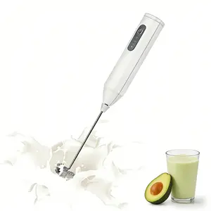 Electric Milk Frother, Handheld Electric Foam Maker, Drink Mixer with Stainless Steel Whisk for Coffee, Matcha, Lattes, Cappuccino, Rechargeable Milk Frother