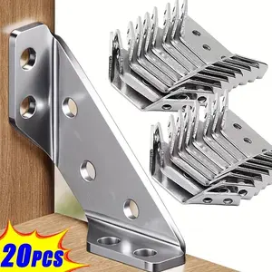 Multifunctional Steel and Stainless L-Type Corner Bracket Connector, Metal Angle Support, Three-Sided Fixed Universal Angle Holder, Sturdy Bracket, Heavy Duty