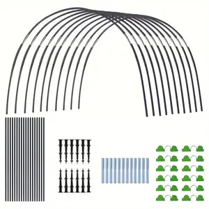 54 Glass Fiber Greenhouse Rings Set, Adjustable Garden Support Arch with Detachable Stands, Durable Plastic Plant Support, Outdoor Gardening, Garden Trellis, Climbing Planting Stand