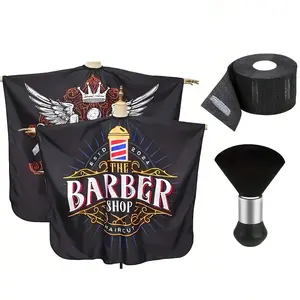 Professional Hair Salon Apron Set, Anti-static And Non Stick Hair Cutting Apron with Adjustable Neck, Equipped with A Broken Hair Cleaning Brush And Disposable Elastic Neck Strap, Salon Accessories, Salon Supplies