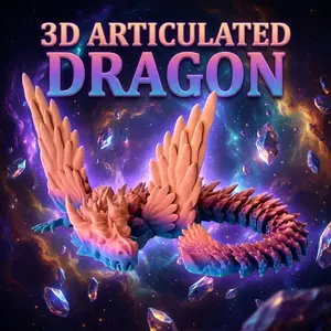 Giant Winged Articulated Dragon 3D Printed Toy, Flexible Joint Dragon, Stress Relief Sensory Toy, Fantasy Desk Decor, Poseable Collectible Ornament