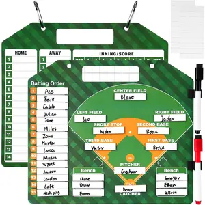 Magnetic Baseball Lineup Board with 40 Sheets-Dry Erase Baseball Clipboard for Coaches,Reusable Baseball Lineup Name Cards​,Essential Baseball Training Equipment​&Baseball Accessories for Mom&Coaches