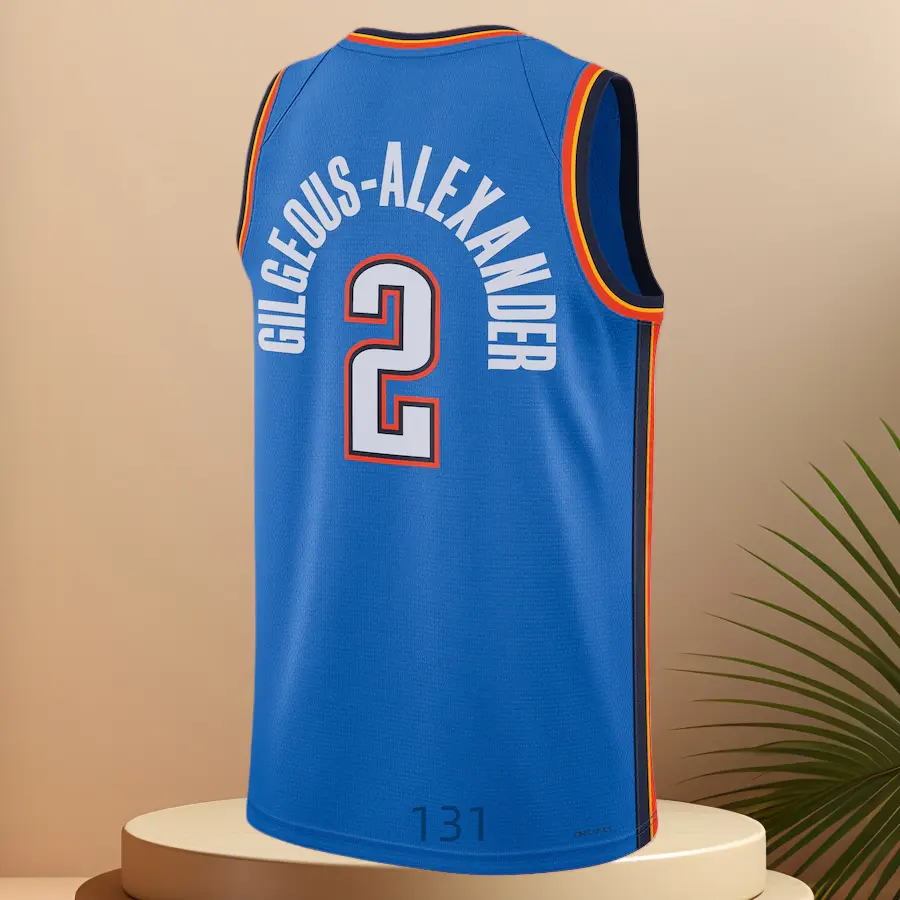Shai Gilgeous-Alexander Men's Classic-Design Sleeveless stitched Basketball Jerseys Blue shirt