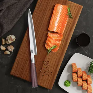 Professional Japanese Yanagiba Knife, 10-Inch Sharp Sashimi Knife, Chef's Knife for Meat and Fish Cutting with Traditional Wooden Handle,  home and commercial use.