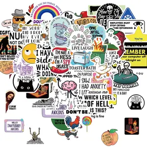 Snarky Sticker, Funny Stickers, 50pcs/set Humorous Sarcasm Sticker, Waterproof Vinyl Sarcastic Quotes Sticker for Water Bottle, Laptop, Kindle, Scrapbook, Scrapbooking, Scrapbook Accessories