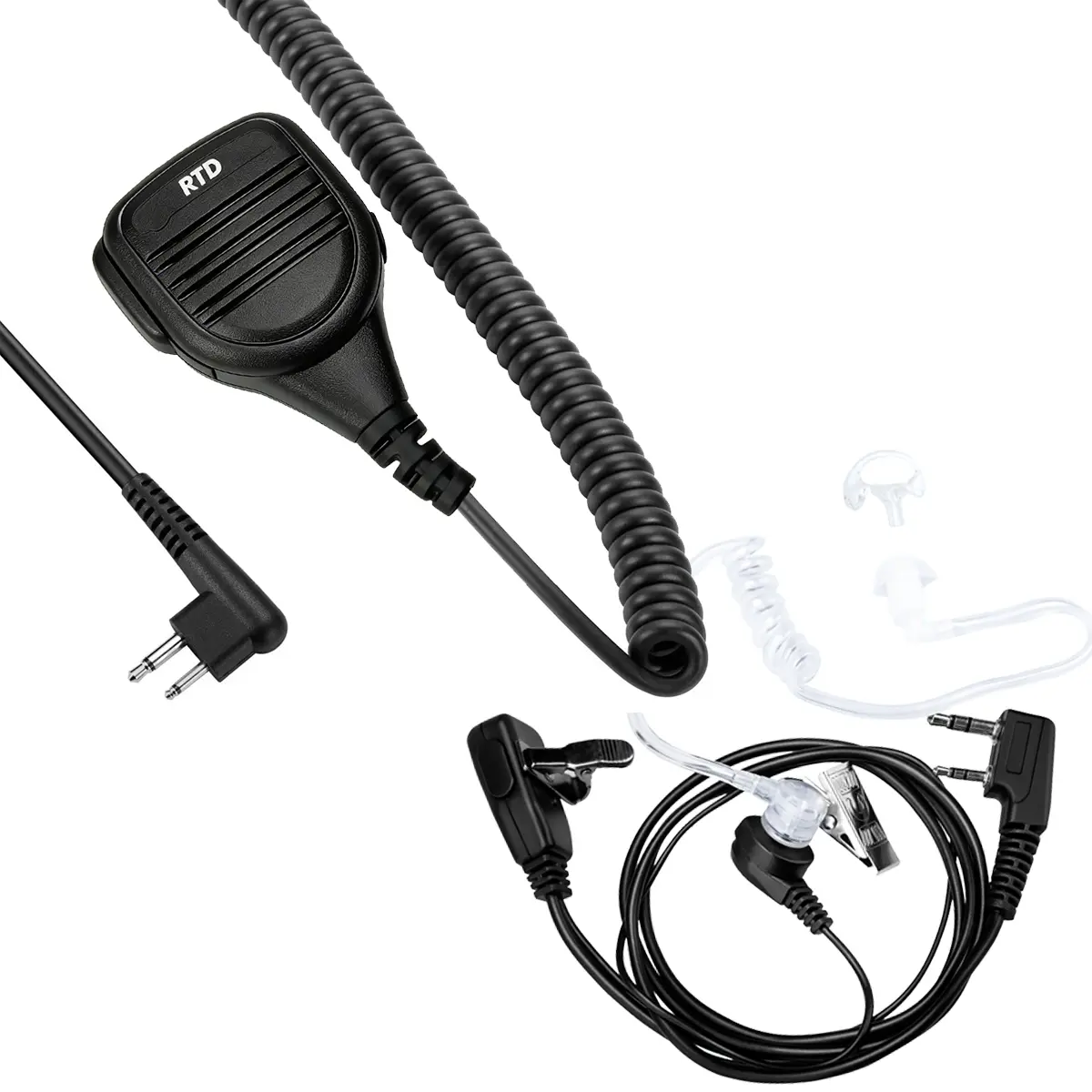 RTD 2-Pin Speaker Mic with Audio Connector & Sound Function for Motorola Radios R2 CP100D CP200D CP200 CP185 CLS1410 CLS1110 BPR40D BPR40 RDU4100 RDU4160D RMU2040 RMU2080D, Compatible with PMMN4013 PMMN4013A Walkie-Talkie Accessory, Electronic, Stainless