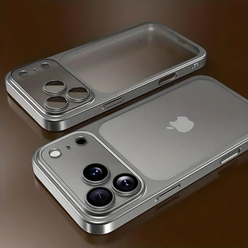 Luxury matte transparent wireless charging phone case, high-quality protective case, Shockproof phone cover, perfect for gadget lovers, compatible with iPhone 17/16/15/14/13/12, a gift for friends, family, boyfriend or girlfriend, in silver