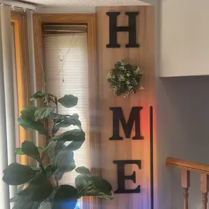1 Set Wood Home Sign with Artificial Eucalyptus Wreath for O,Hanging Farmhouse Wall House Decor Wood Letters for Wall Art Rustic Home Decor,Wall Decor for Living Room Kitchen Entryway Wooden Gift