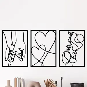 Abstract Line Art Couple Pattern Wall Painting, Creative Wall Decor, Art Wall Decoration, Wall Art Decor for Home Living Room Bedroom, Ornaments