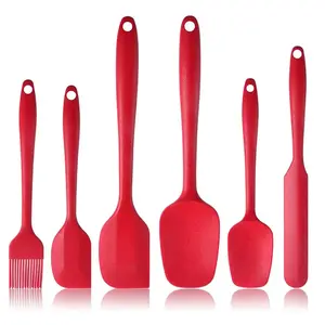 Kitchen Utensils Set,Cooking Utensils Set,6 Pieces Silicone Spatula Set Heat Resistant Food Grade Rubber Spatula, Strong Handle with Ergonomic Grip Spatulas Utensils Set