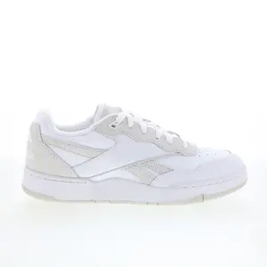 Reebok BB 4000 II Mens White Leather Lace Up Lifestyle Sneakers Shoes