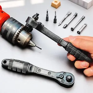 2 in 1 Ratchet Drill Chuck Key Wrench Set, Universal Double-ended 12.7mm & 17.5mm Electric Drill Chuck Head, High Hardness Alloy Non-slip Ratchet Wrench Tool Set