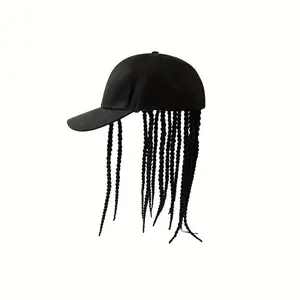 New Style Wig and Baseball Cap Hip-Hop Quirky Outdoor Wide-Brimmed Hat Duckbill Sun Hat UV Protection for Casual Outings