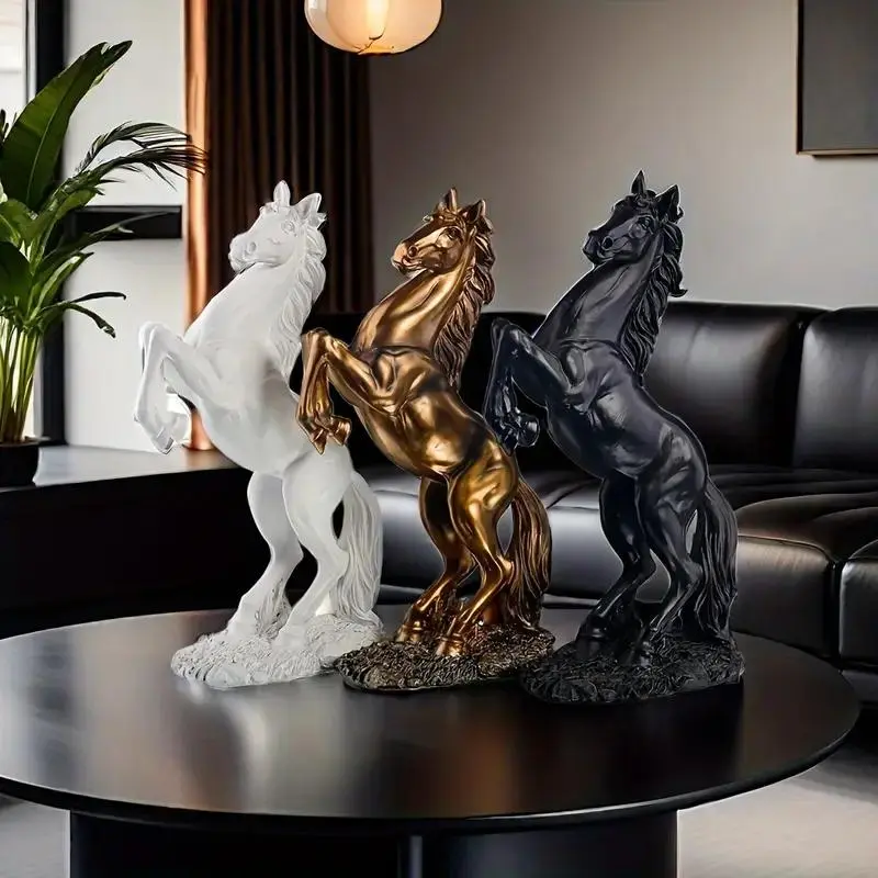Horse Design Resin Sculpture, Resin Animal Sculptures, Resin Animal Ornaments, 1 Count Modern Desktop Ornament, Decorative Statue for Home Office Bar Coffee Shop, Decoration Items, Decorative Figurines, Collectible Room Decor, Decorations And Ornaments