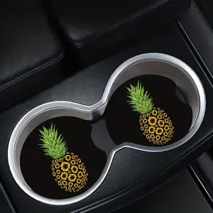2pcs Pineapple Flower Car Coasters Set - EVA, Perfect for Family Table & Holiday Decor Gifts