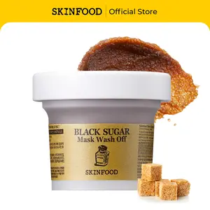 [SKINFOOD Official] Black Sugar Mask Wash Off Scrub | Exfoliating Face Mask for Smooth Skin, Remove Dead Skin Cell with Brown Sugar Scrub, Korean Skin Care, 4.23 oz. (120g)