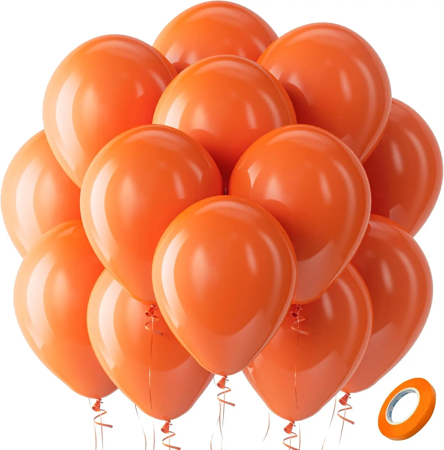 Orange Balloons Latex Party Balloons - 100 Pack 12 inch Orange Round Helium Balloons for Birthday,Happy Mothers Day ,Bridal Shower ,THANKS giving ,Party Happy New Year Decoration