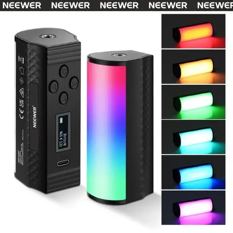 NEEWER TL96/TL97C RGB Magnetic Light Stick - 6W Bi-Color LED Rechargeable Lighting, Pocket-Size Portable USB Studio Video Light with APP Control, FX Effects for Content Creators' Vlog, Photoshoot, Party