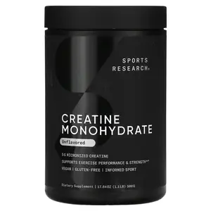 Sports Research Creatine Monohydrate, Unflavored, 1.1 lb (500 g)