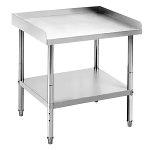 24x28x30 in Stainless Steel Equipment Grill Stand Table 400 LBS Capacity NSF Certified with Adjustable Legs, 2 in Edge Baffle, for Hotel, Home, Commercial Restaurant Kitchen