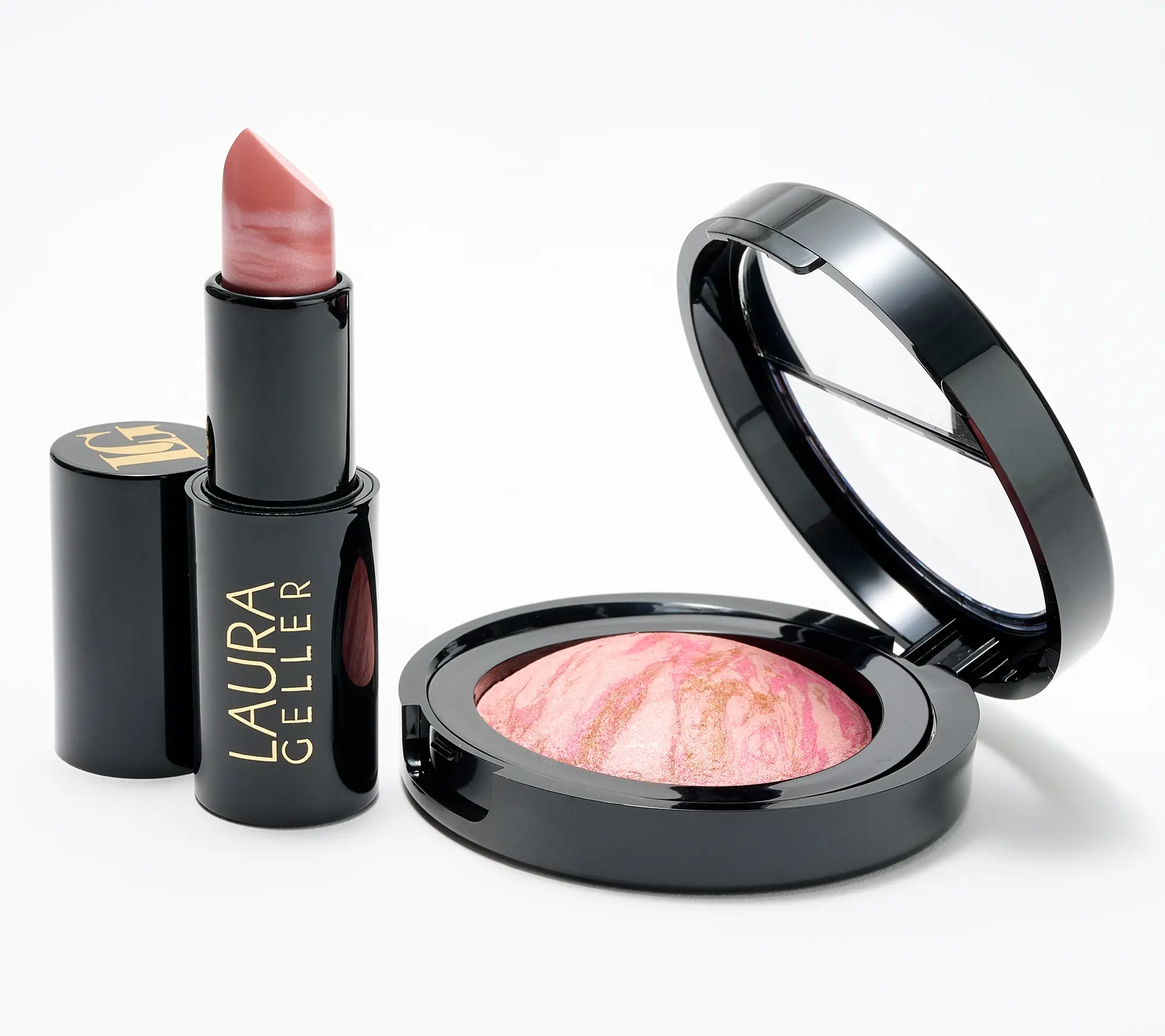 QVC Makeup & Cosmetic Set - Baked Blush, Italian Marble Lipstick with Toffee, Strawberry, Berry Shades