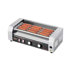VEVOR Hot Dog Roller,  , 12 Hot Dog 5 Rollers, Stainless Steel Sausage Grill Cooker, 750W Hot Dog Machine with Dual Temp Control, Removable Oil Drip Tray, for Party Home Commercial