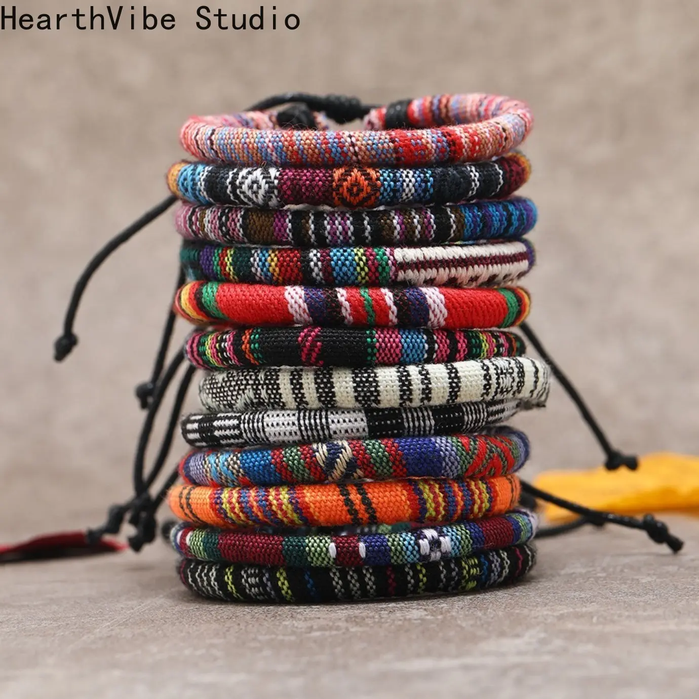 Unisex 12-Piece Handwoven Lucky Rope Stackable Beaded Bracelets - Buddhism Meditation Sports Wristbands, Multicolor Jewelry Accessories for Outdoor Use