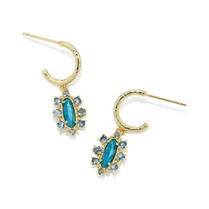 Kendra Scott Emma Crystal Framed Huggie Earrings - Blue Mix