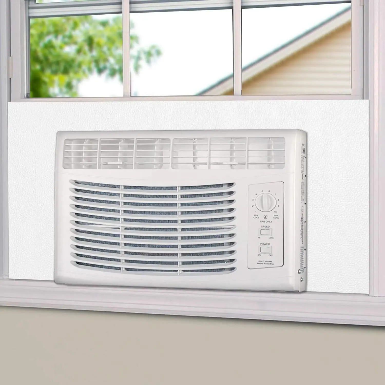 Window Air Conditioner Side Insulated Foam Panel, One-piece Full Surround Insulation Panels Window Seal Kit, Summer and Winter Heat and Draft Insulating