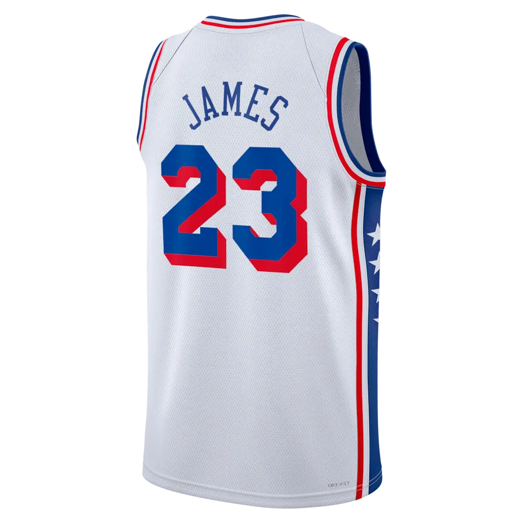James 26-27 White Basketball Jersey, Breathable Game Day Sports Shirt, Short Sleeve, Quick-Dry Breathable Shirt, Cool Gift Idea