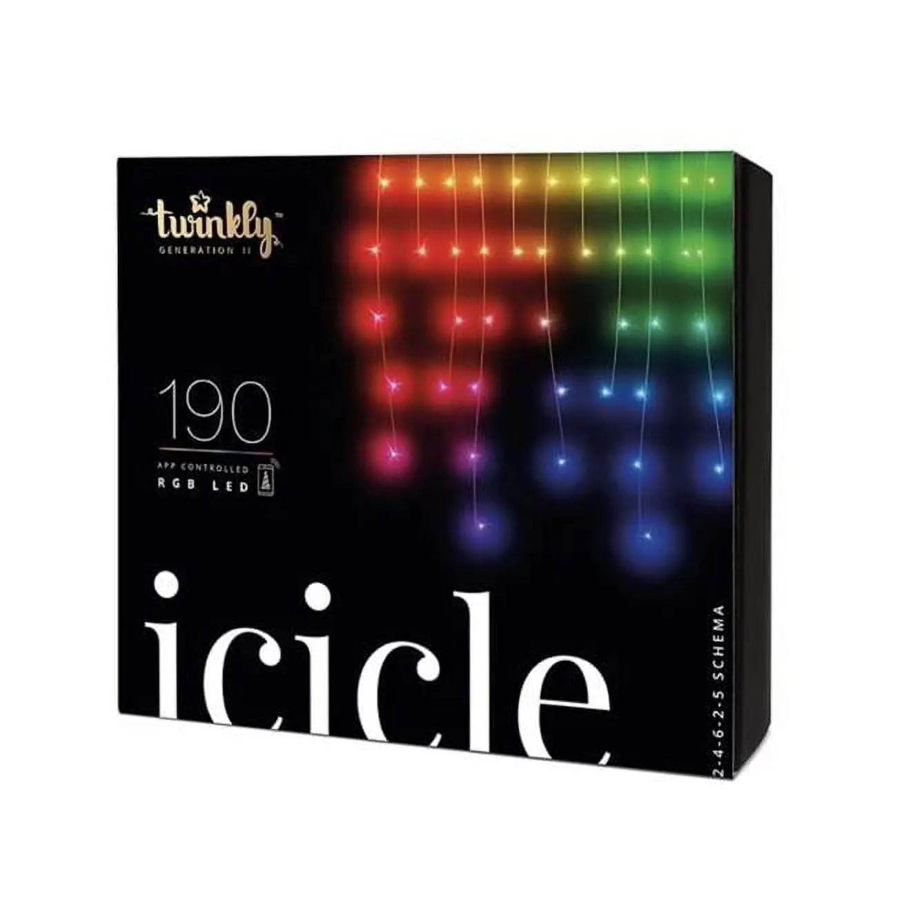 Transparent Twinkly LED Mini Icicle Christmas Lights - 190 Bulbs, Multi-Color, Warm White, Festive Home Decor Ornaments for Living Room