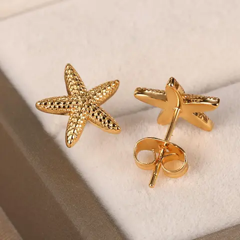 1 Pair Fashionable Novelty Marine Life Design Stud Earrings, Starfish Design Stud Earrings, Boho Jewelry For Women For Gift, Casual Trendy Jewelry, Studs Earrings