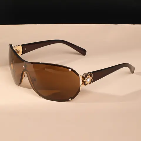 New Fashion Y2K Metal Cool Glasses, Stylish Glasses for Women & Men, Casual Streetwear Style, Floral Design, Perfect for Beach Parties & Daily Wear, Signature Shades, Trendy Streetwear Sunglasses
