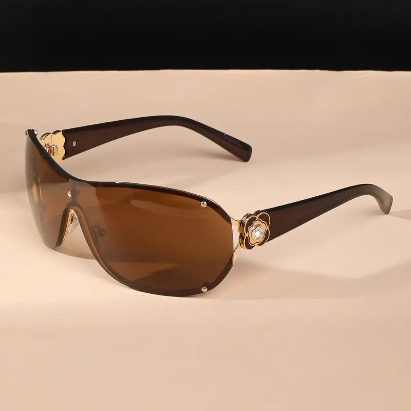 New Fashion Y2K Metal Cool Glasses, Stylish Glasses for Women & Men, Casual Streetwear Style, Floral Design, Perfect for Beach Parties & Daily Wear, Signature Shades, Trendy Streetwear Sunglasses