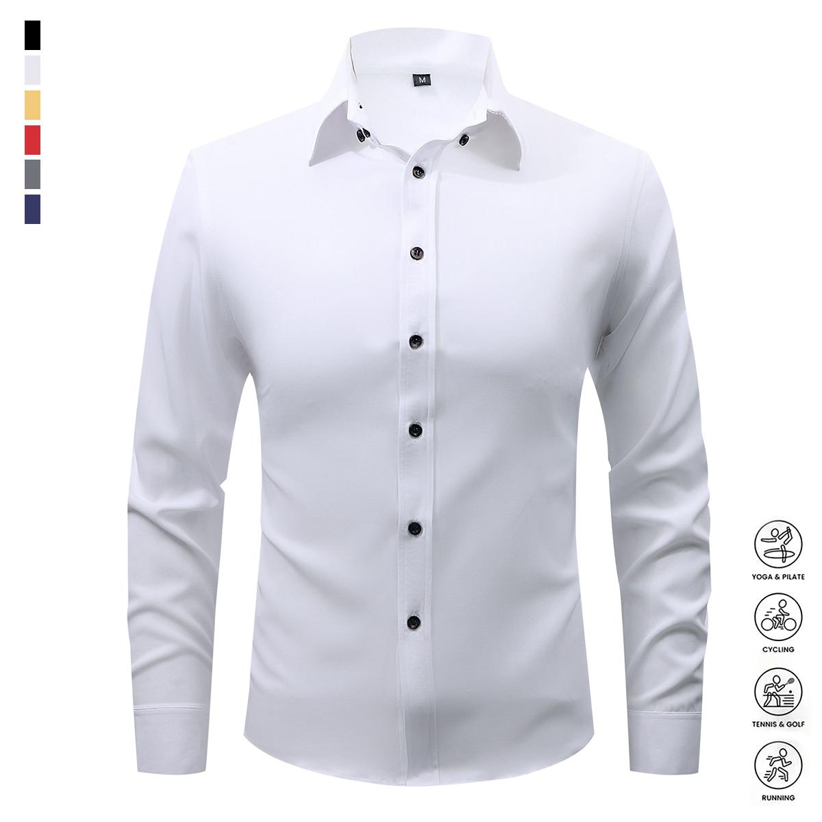 3-Pack Men's Fashion Shirts, Spring and Autumn Casual Breathable Long Sleeve Button Top