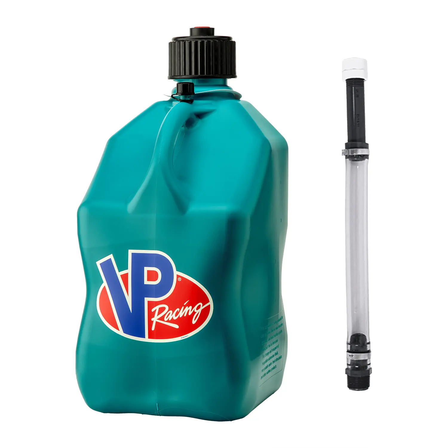 VP Racing 5.5 Gal High Density Polyethylene Utility Jug - Caribbean, Heavy-Duty Motorsport Storage Container with Contoured Grips, Leak-Proof Ergonomic Design, Easy Pour Flow Spout, Blue, Green
