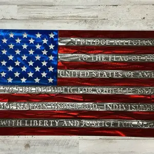American Flag with Pledge of Allegiance - Patriotic Decor