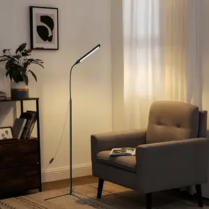 Modern LED Floor Lamp with Adjustable Brightness, Dimmable Lighting, 10 Settings & 3 Color Temperatures, Flexible Gooseneck, Metal Base, Living Room Bedroom Office, Modern Mood Lighting