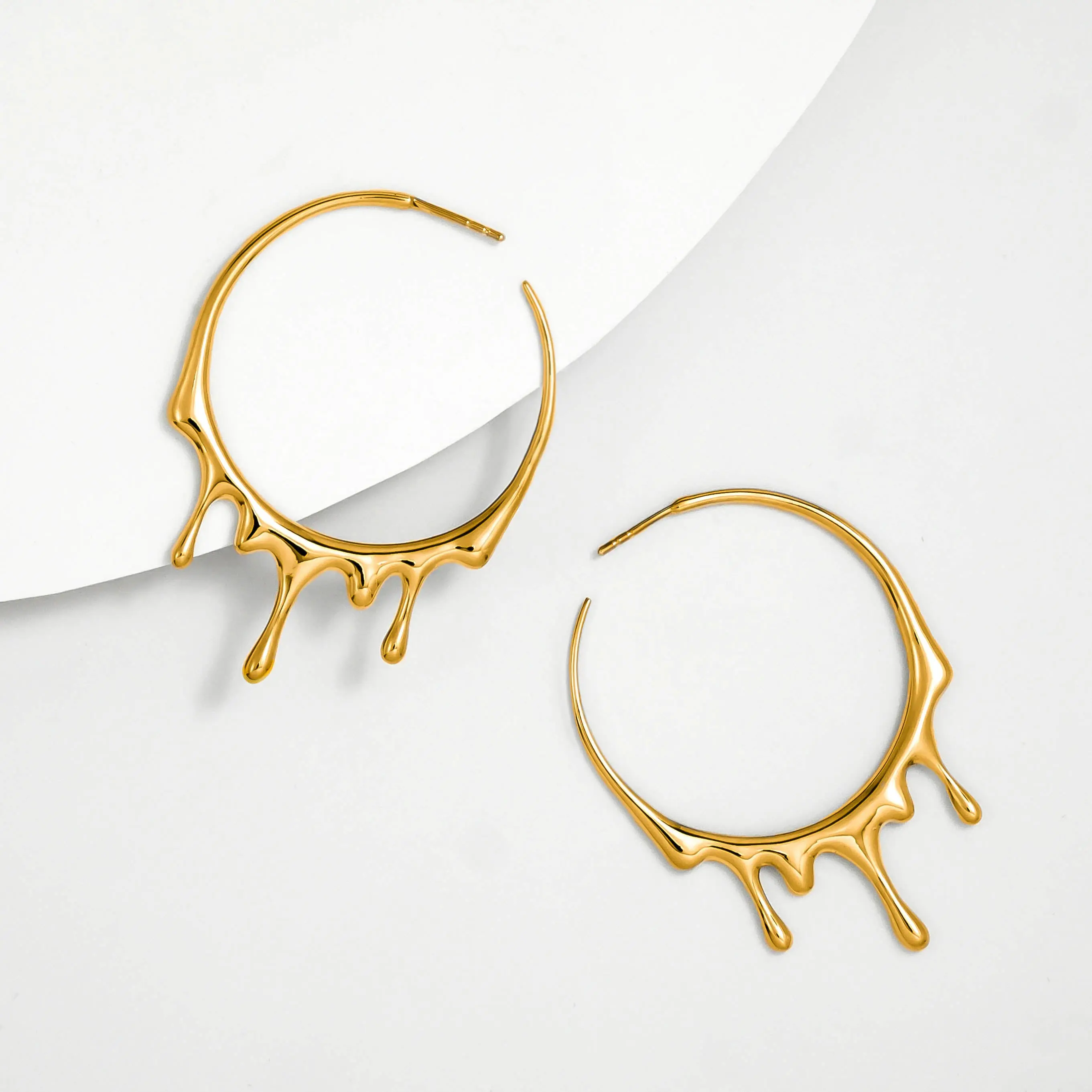 Dripping Circular M-1 Hoop Earrings