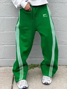 Men's Regular Fit Side Stripe Drawstring Waist Pants, Casual Pocket Design Trousers for Fall & Winter, Men's Athleisure Style Bottoms for Daily Wear