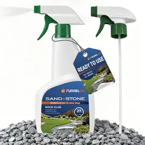 Rock Glue Spray，Mulch & Rock Glue for Landscaping，Fast-Drying Strong Hold for Mulch, Gravel & Rocks,Low Odor，Weather-Pets Safe，Pea Gravel, Stones（27oz）