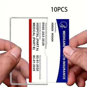Shopping Paradise 10-Pack Card Protector Sleeves, Ideal for Social Security, Healthcare & Credit Cards, Durable Protection, Card Organizer